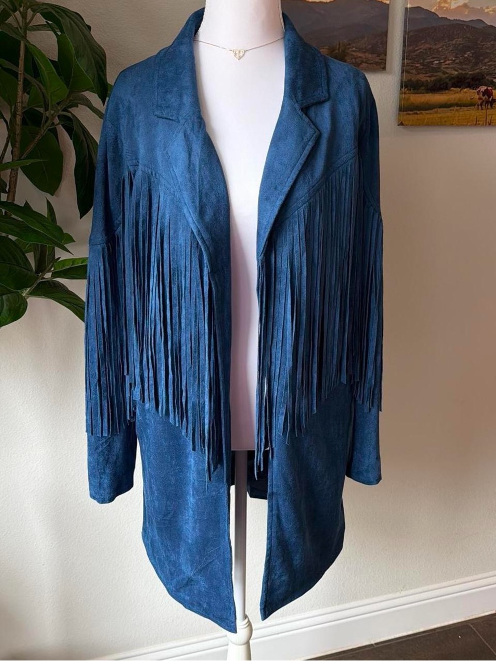 BuddyLove Dutton Fringe Jacket in royal blue